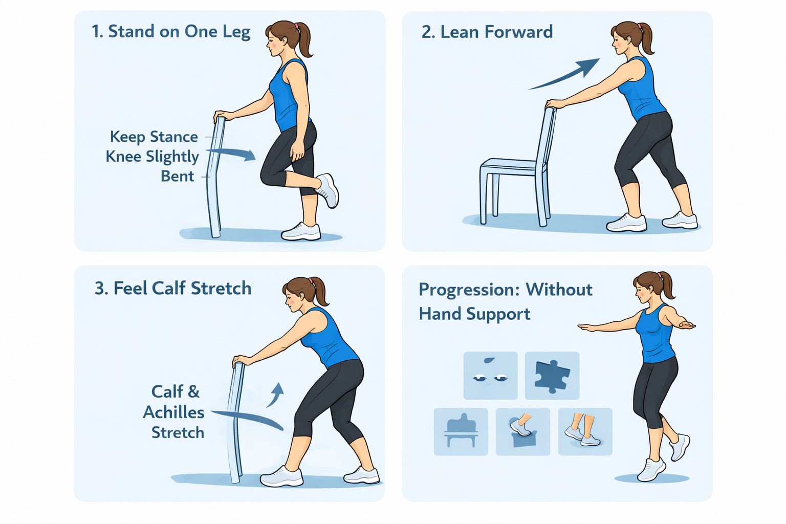 One Leg Standing Diagram of exervices