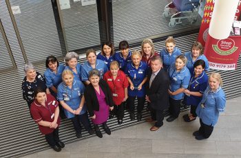 Staff from Cardiac Assessment Unit, Omagh Hospital with Dr Anne Kilgallen, Western Trust Chief Executive and Mr Sam Pollock, Western Trust Chair