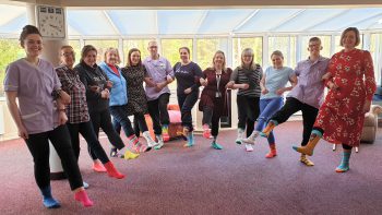 Allied Health Professionals wearing odd socks to raise awareness of Lymphoedema