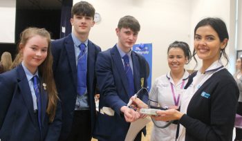 Students at health and social care careers event in Foyle College