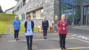 Catherine McMahon, Health Visitor; Vivienne Carson, Milk Bank Technician; Elizabeth Taggart, Clerical Officer and Liz Bailie, Milk Bank Coordinator.