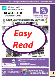 Easy Read Newsletter December 2020 Cover