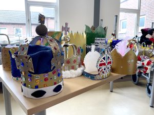 Entries for the crown fit for a King competition at Maybrook Day Centre