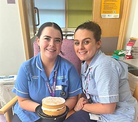 Molly McDaid Staff McDaid Pictured With Midwife Support Worker Poppy Griffiths