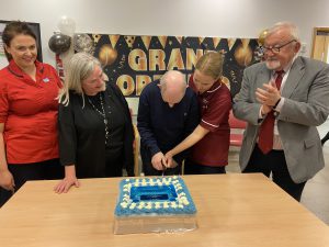 Cutting the Cake at the Official Opening of the Learning Disability Sensory Room at South West Acute Hospital