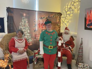 Service Users as Mrs Claus, an elf and Santa Claus