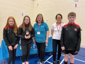 Niaomi Thompson Cancer Focus NI and Josie Hughes Smoking Cessation Nurse Specialist Western Trust speak to Y8 students about the effects of smoking and vaping