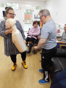 Service User with Janice McAllister at the Safer Eating and Drinking Programme