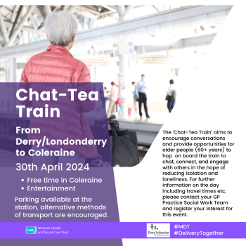 Chat Tea Train Event April 2024 poster