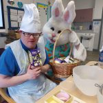 Service User with the Easter Bunny