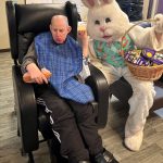 Service User with the Easter Bunny