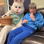 Service User with the Easter Bunny