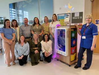 Left to right – back row Mary Irvine, Andrea Campbell, Sean Magee, Wendy Bonner, Dorothy Jordan, Zoe Thompson and Ruth Thompson, Deputy Sister, Ward 8 Left to right – front row Brenda Keaney, Debbie Connor, and Carla Muldoon Missing from photos is Tanya Benson.