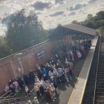 Service Users ready to board the Chat Tea Train