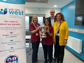 Emer Ferguson and Sinead McLaughlin along with Karen O'Brien and Neil Guckian with the Mission Cup
