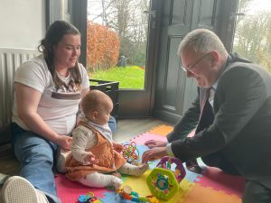 Health Minister Mike Nesbitt With Baby Beth And Mum Sarah Leighton