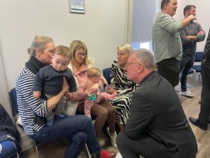 Health Minister Mike Nesbitt With Strabane Breastfeeding Group Baby Jude And Mum Lisa Fawcett And Baby Ava Doherty And Mum Briege McElhinney
