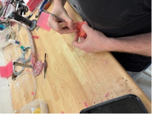 Working on denture