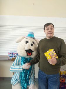 Service User with the Easter Bunny