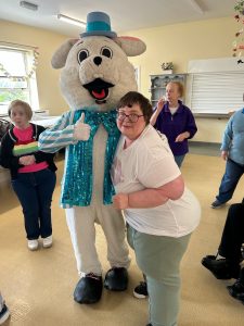 Service User with the Easter Bunny