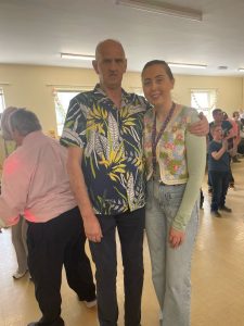 Service User and staff enjoying the easter party