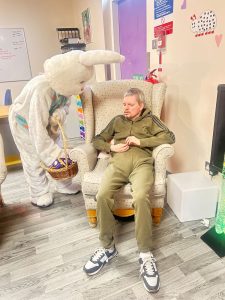 Service User with the Easter Bunny