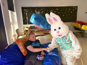 Service User with the Easter Bunny