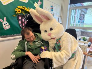 Service User with the Easter Bunny