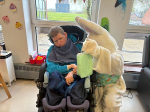 Service User with the Easter Bunny