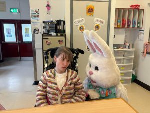 Service User with the Easter Bunny