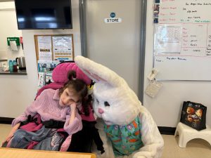 Service User with the Easter Bunny