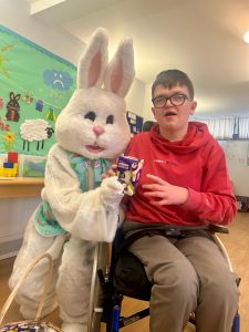 Service User with the Easter Bunny