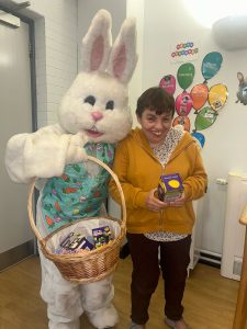 Service User with the Easter Bunny