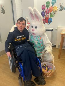 Service User with the Easter Bunny