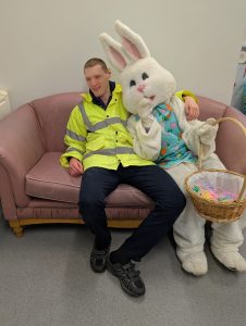 Service User with the Easter Bunny