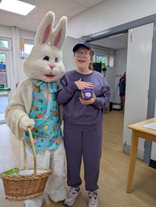 Service User with the Easter Bunny