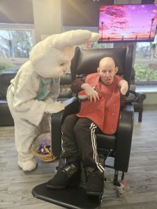 Service User with the Easter Bunny