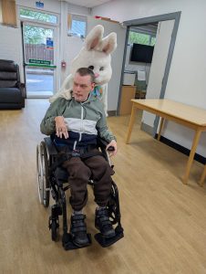 Service User with the Easter Bunny