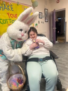 Service User with the Easter Bunny