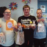 Service Users with their easter crafts