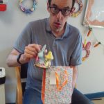 Service User with his easter crafts