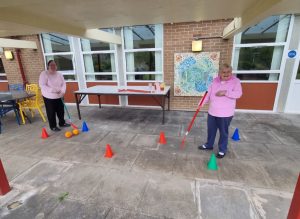 Service Users enjoying sports day