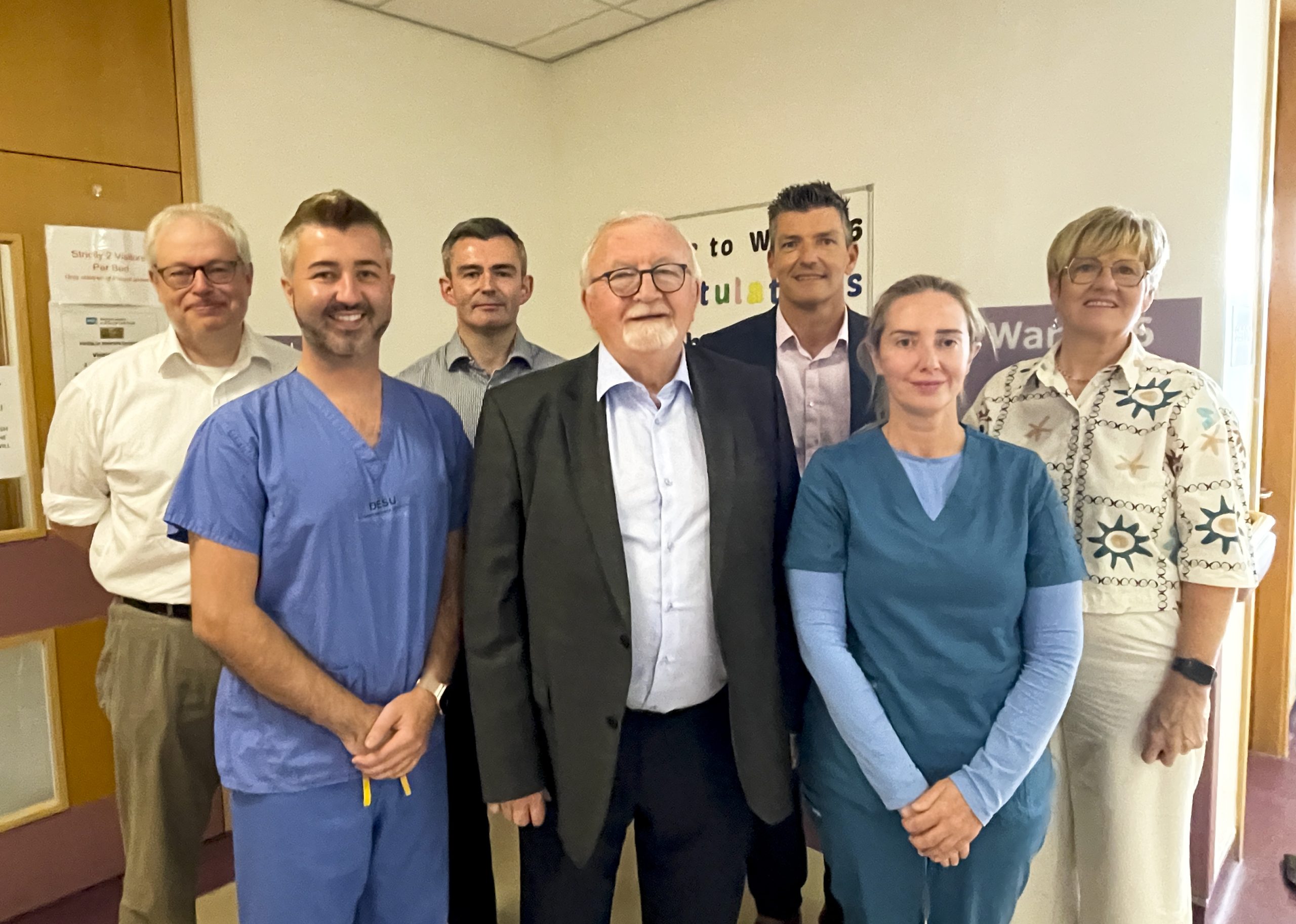 Obs and Gynae teams from Altnagelvin and South West Acute Hospital pictured with Trust Chair and Mark Gillespie