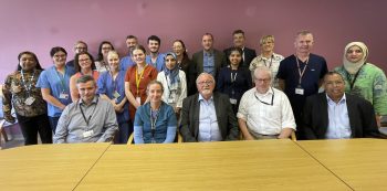 Obs and Gynae teams from Altnagelvin and South West Acute Hospital pictured with Trust Chair and Mark Gillespie