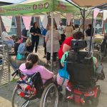 Service Users enjoying the visit from Kidz Farm