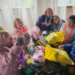 Staff and Service Users at Marcia's Birthday Celebration