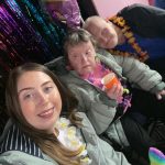 Staff and Service Users at Marcia's Birthday Celebration