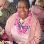 Marcia celebrating her birthday