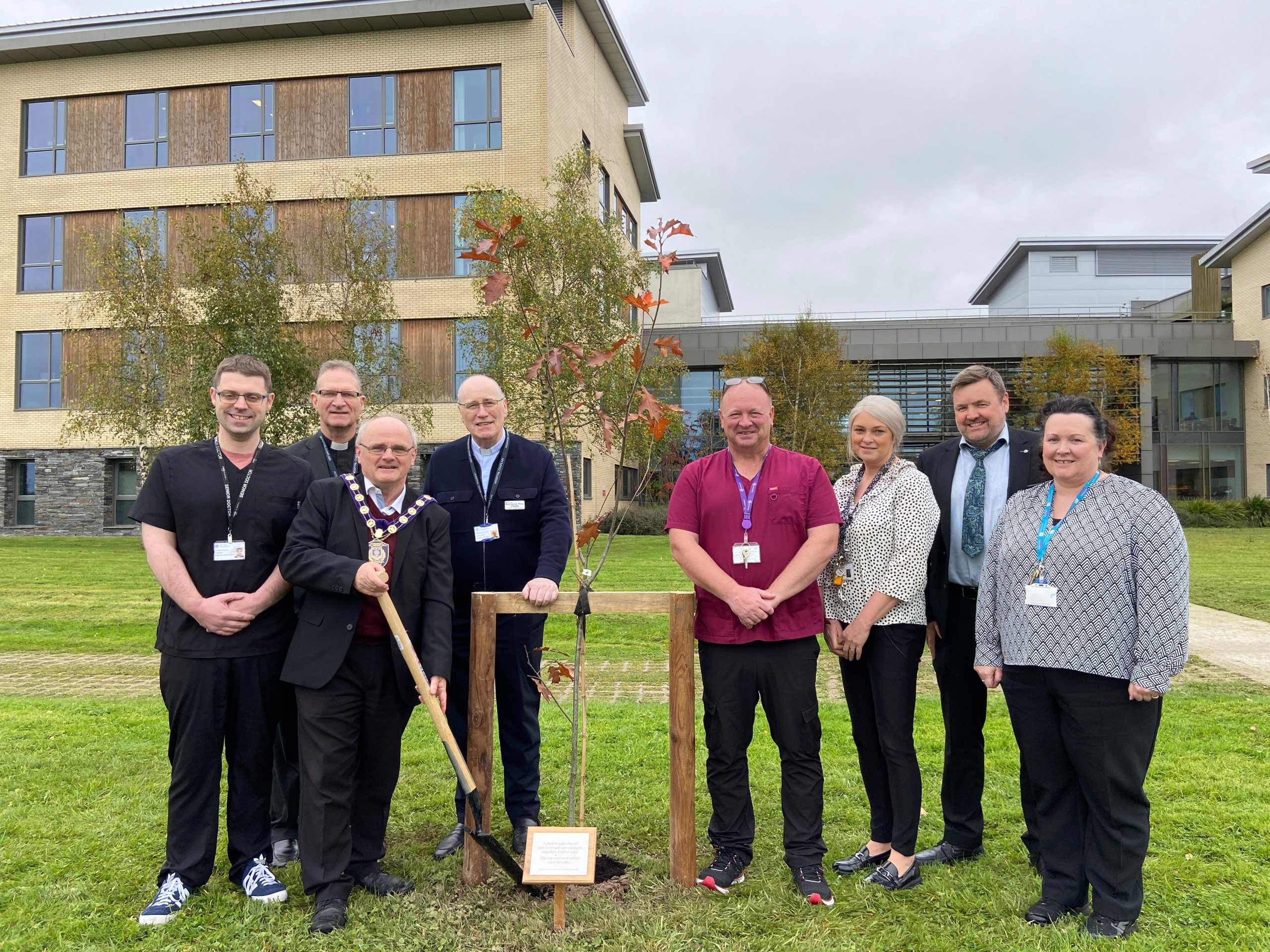 Stakeholders at the Tree Planting event at South West Acute Hospital