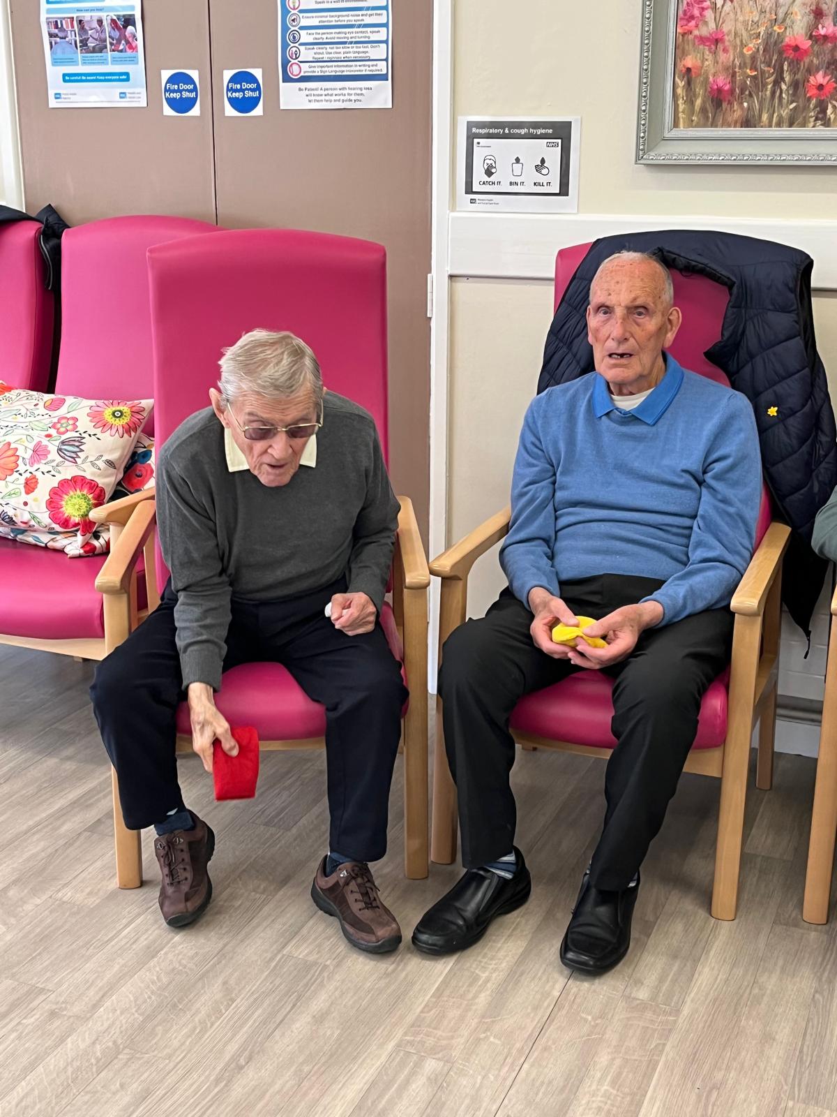 Chris Lanyon And William Gilroy Service Users Enjoying Activities At Tempo Road Day Centre Enniskillen